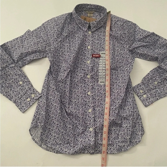 New Duluth Wrinkle Fighter Button Up Shirt Purple Floral Print - Picture 6 of 6